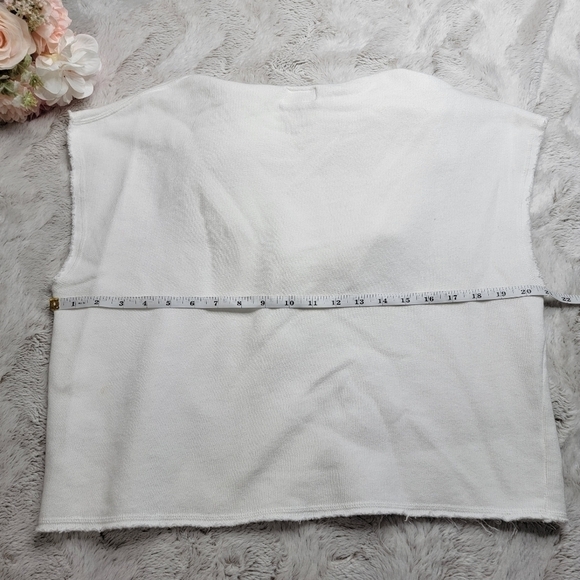 Bellerose Filie Cotton White Fringe Hem Hooded Sweatshirt Size 1 - Picture 13 of 16